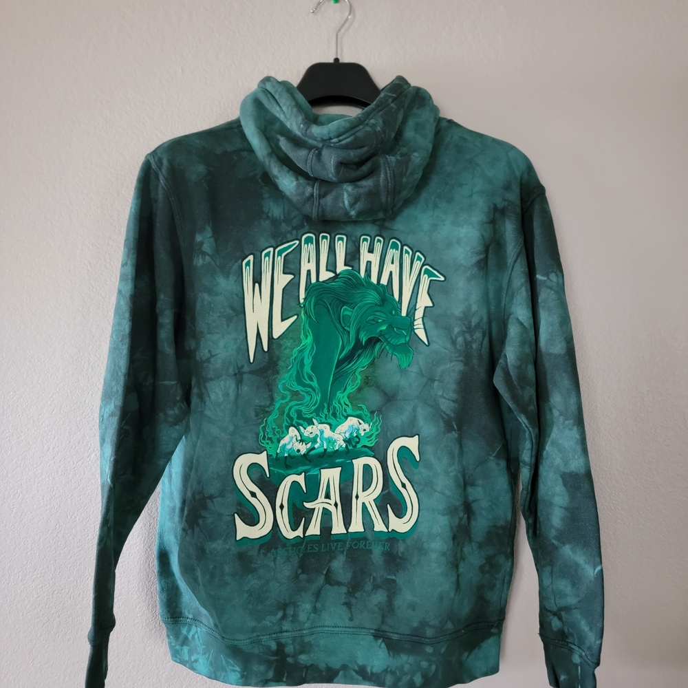 We All Have Scars Green Tie-Dye Graphic Hoodie